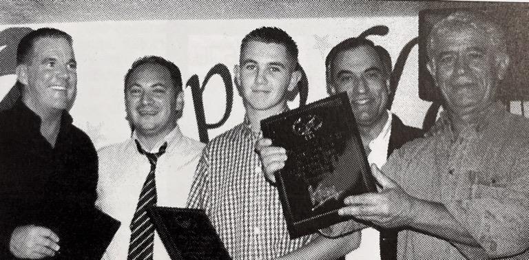 Kacy Texas Scramble Winners, Steve Webster, Ben Webster, Micheal Yiapatos with The Captain & Nick Kleanthous