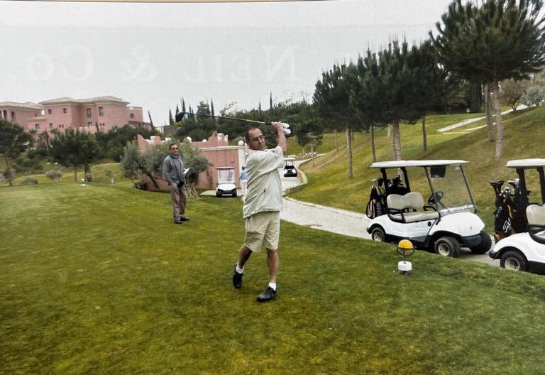 Spain Holiday, The Captain Driving on 1st Tee