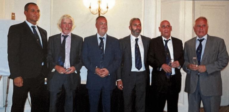 Captains Cup best Team Winners, Michael Tsangarides, Dino Capsalis, Peter Nicholas & Andreas Manitaras with Captain & Sponsor