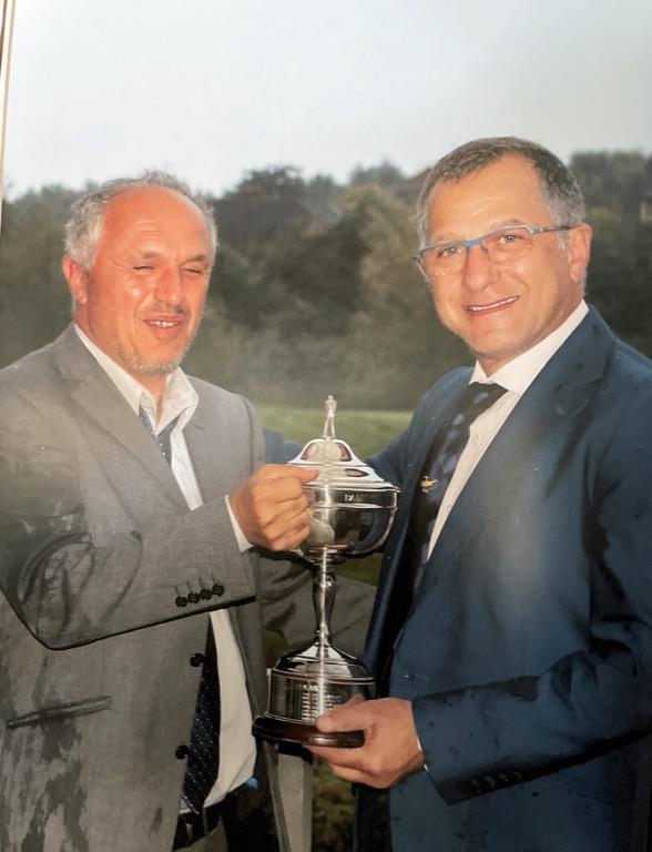 CGS V MGCFGS, proud CGS Captain Michael Falekkos receiving Trophy from MGCFGS Captain 